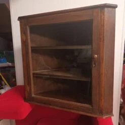 VIntage Oak Corner Cupboard - Vintage Oak Corner Cupboard