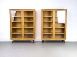 Vintage Oak Cabinet With Glass Doors From WK Möbel, 1970s -Bookcases Sales 83b97828 e9b6 4031 8d92 c9a8f6b61a19