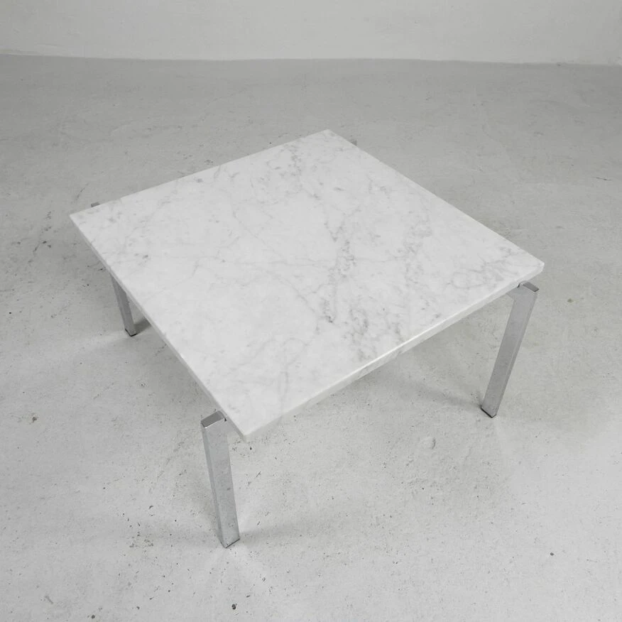 Coffee Table With Carrara Marble Top 60 X 60 Cm, 1970s 12 Coffee Table With Carrara Marble Top 60 X 60 Cm, 1970s - Image 12