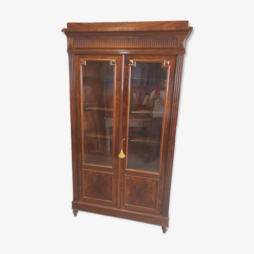 Louis Philippe Period Walnut Library Showcase 7 Louis Philippe Period Walnut Library Showcase - Image 7