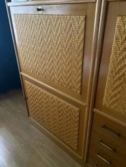 Bookcase In Oak And Rattan House Redureau 3 Modules -Bookcases Sales 89304834 a349 4a73 a7c7 058543977113