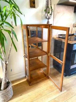 Vintage Art Deco Showcase In Wood With Mirror Background -Bookcases Sales 8a5ad842 a4c3 4027 a3c5 343560b0bf32