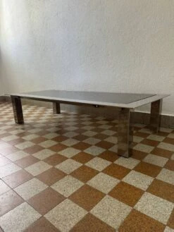 Rectangular Coffee Table In Chrome Steel And Smoked Glass From The 70s -Bookcases Sales 8a6986bb c5c5 4b7c 9e1a a8a41d9087ba