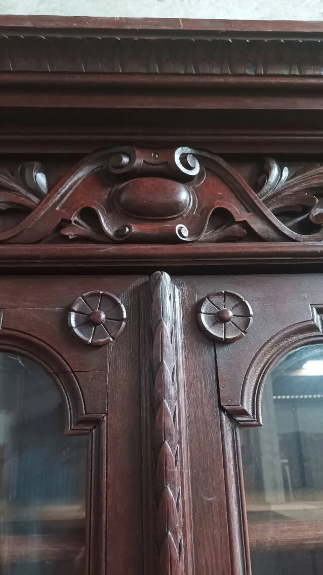 Large Louis XIII Bookcase In Solid Oak 17 Large Louis XIII Bookcase In Solid Oak - Image 17