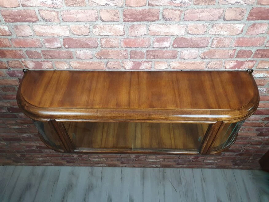 Renovated Art Deco Walnut Display Cabinet To Hang On The Wall 1 Renovated Art Deco Walnut Display Cabinet To Hang On The Wall