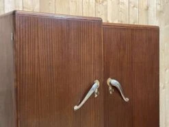 Art Deco Mahogany Wardrobe - Removable Into 2 Parts
