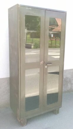 Old Green Glazed Metal Cabinet -Bookcases Sales 8e409a25 0078 4642 86a7 686e3e76bb24