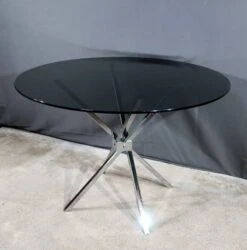 Small Mikado Table In Glass And Chromed Metal – 1970s -Bookcases Sales 8f0d001f 0ae9 4a62 8ac5 3e6a90b126f0