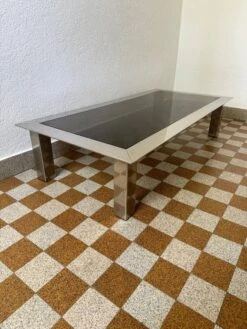 Rectangular Coffee Table In Chrome Steel And Smoked Glass From The 70s -Bookcases Sales 919a3c82 ee4b 4cbf b003 41e3fc1d5a7f