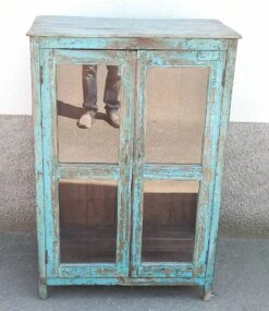 Old Blue Wooden Display Case -Bookcases Sales 95cb75cb cd96 46f2 b1e1 1d5729d2ea25