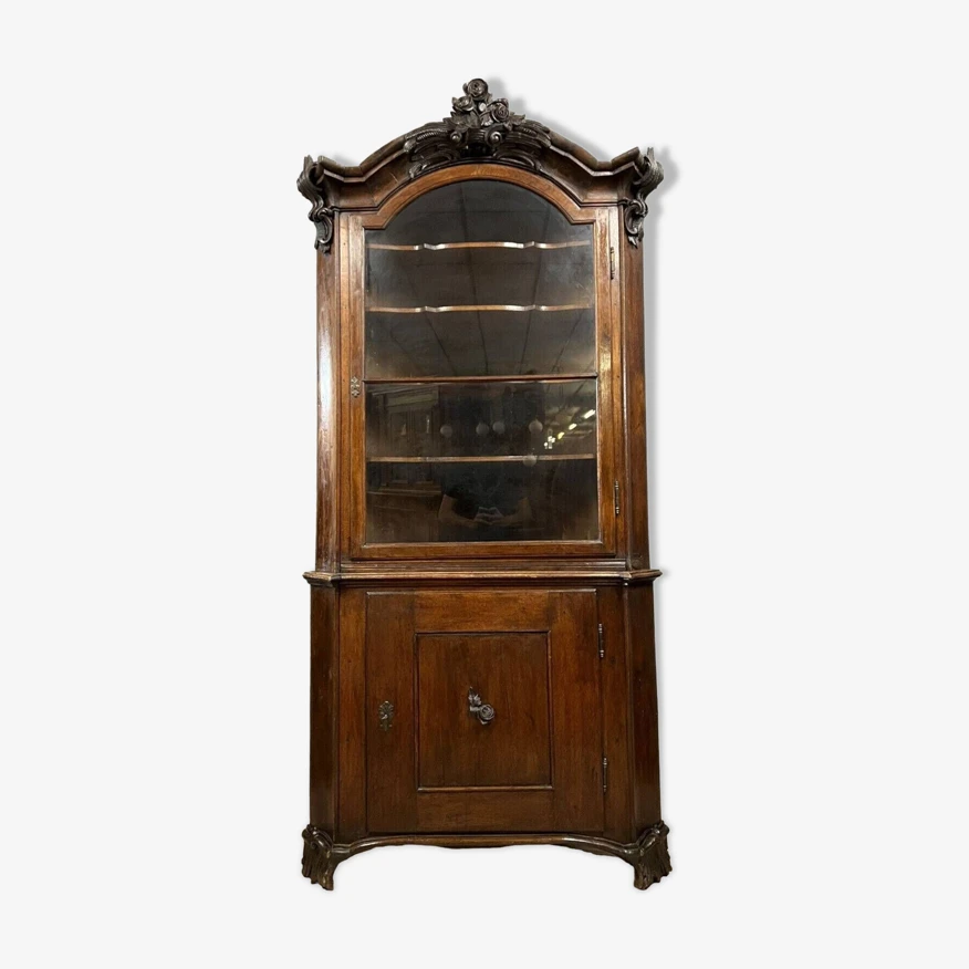 Biedermeier Period Corner Bookcase In Mahogany Circa 1820 5 Biedermeier Period Corner Bookcase In Mahogany Circa 1820 - Image 5