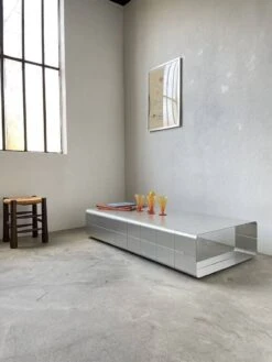 80s Brushed Metal Coffee Table -Bookcases Sales 9ab0e085 57ee 49ed a093 750c53fca940