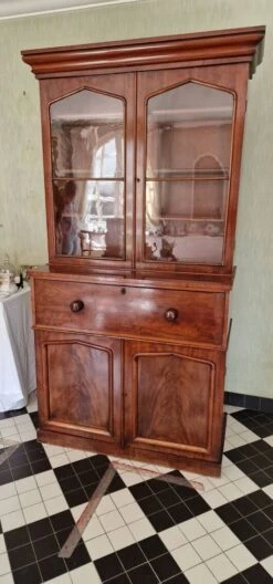 Victorian Mahogany Secretary Bookcase