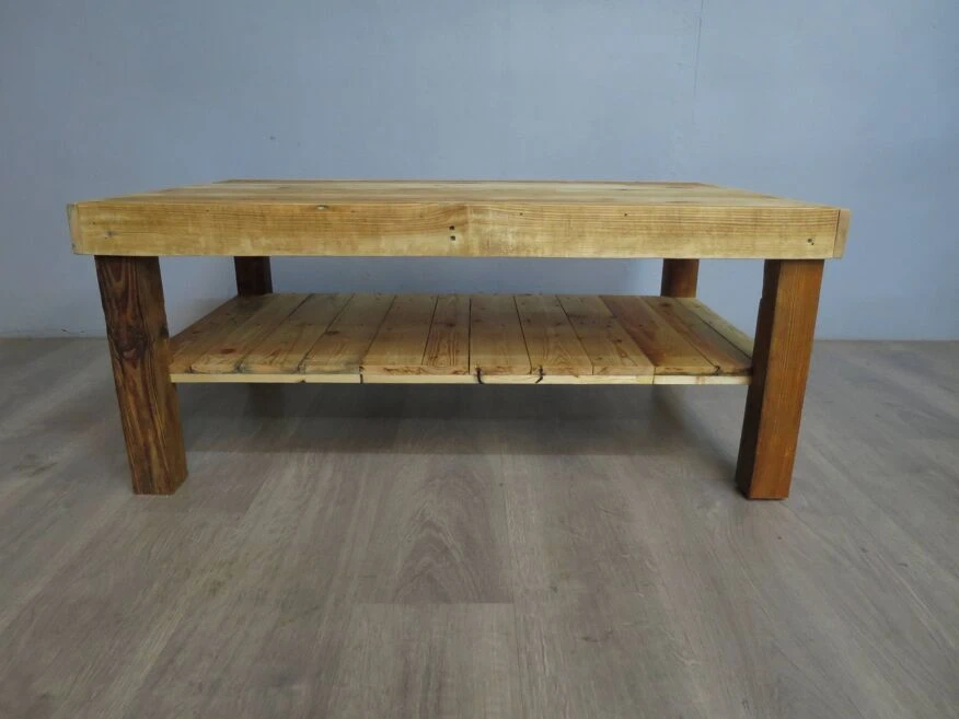 Rectangular Raw Wood Coffee Table 8 Rectangular Raw Wood Coffee Table - Image 8