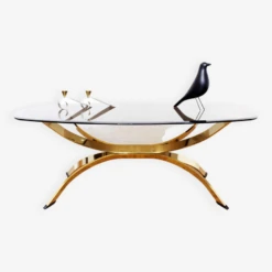 Coffee Table In Brass And Smoked Glass, Maria Pergay Style, France 1970/80 -Bookcases Sales 9f811ddd 2fc0 4463 94c9 18c398f78c5d