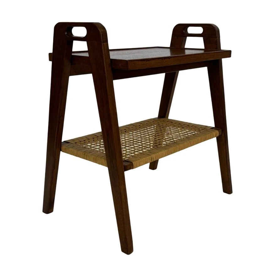 Vintage Side Table Teak Rattan Table From The 1960s 12 Vintage Side Table Teak Rattan Table From The 1960s - Image 12