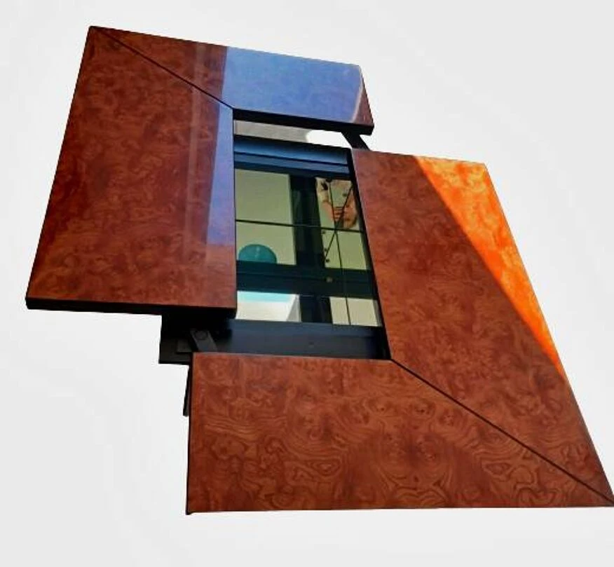 Lacquered Burl Wood Coffee Table With Sliding Top, Paul Michel France, Circa 1970 1 Lacquered Burl Wood Coffee Table With Sliding Top, Paul Michel France, Circa 1970