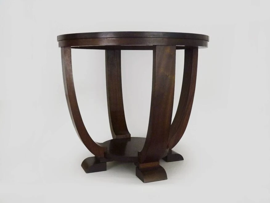 Table, Round Art Deco Side Table In Mahogany, 1930s 2 Table, Round Art Deco Side Table In Mahogany, 1930s - Image 2