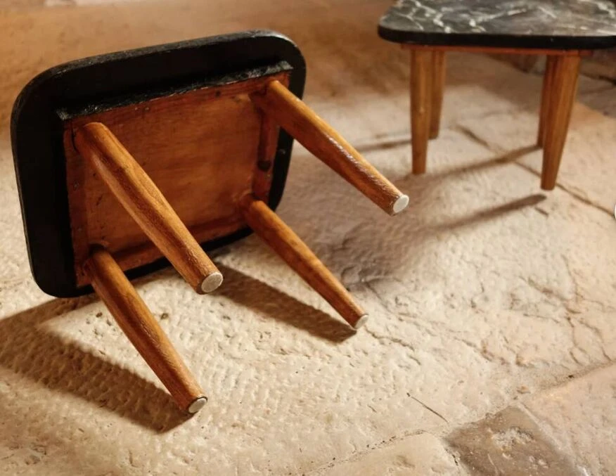 Pedestal In Wood And Faux Marble. 2 Pedestal In Wood And Faux Marble. - Image 2