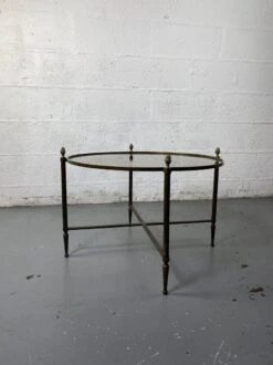 Round Coffee Table In Brass And Smoked Glass -Bookcases Sales a4ff6b4e f37c 4b49 83e7 55a3687032b2
