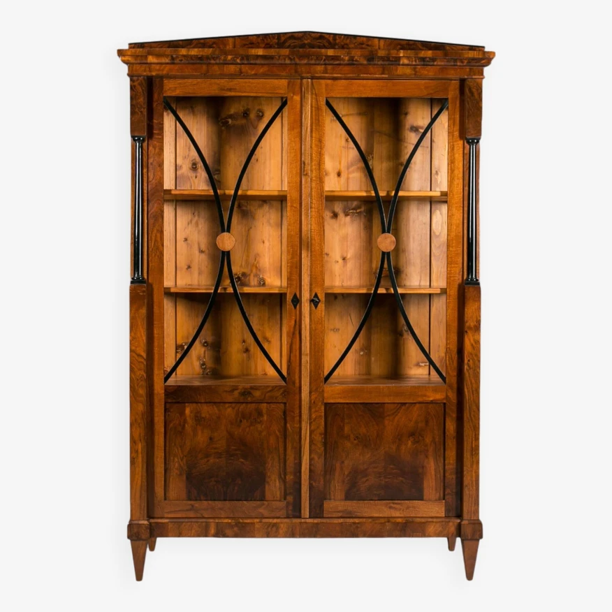 Biedermeier Display Cabinet, Walnut Wood, Germany, 19th Century 2 Biedermeier Display Cabinet, Walnut Wood, Germany, 19th Century - Image 2