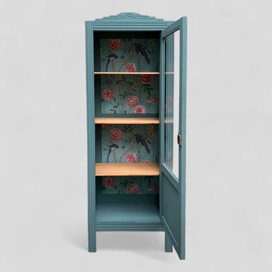 Parisian Art Deco Glass Cabinet 1930 1 Parisian Art Deco Glass Cabinet 1930