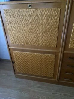 Bookcase In Oak And Rattan House Redureau 3 Modules -Bookcases Sales b0a1a6b7 8239 43de 832b c97e77bb575b