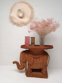 Vintage Wicker And Rattan Elephant Table 1970 -Bookcases Sales b0e84c95 994c 41ce aed1 011239b666e4