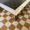 Rectangular Coffee Table In Chrome Steel And Smoked Glass From The 70s