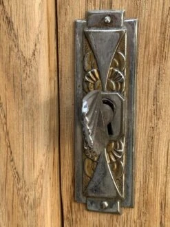 Parisian Art Deco Glass Cabinet In Raw Wood 1930