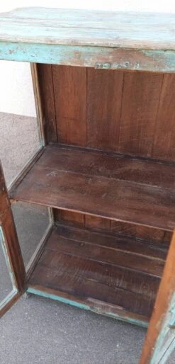 Old Blue Wooden Display Case -Bookcases Sales b98ae484 6f96 4069 9c67 442df6016d7a