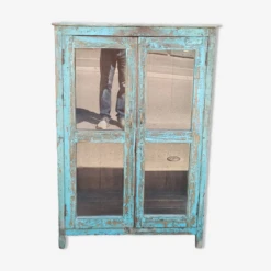 Old Blue Wooden Display Case -Bookcases Sales bd661ee5 f833 55b0 abe8 4d813ab0a17b