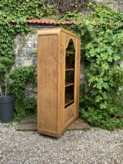 Parisian Art Deco Glass Cabinet In Raw Wood 1930 -Bookcases Sales c1c72835 7cec 4eb6 84c7 b9f95a2cc009