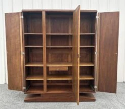 Art Deco Linen Cabinet Walnut Mustache Foot Vintage 1930s -Bookcases Sales c1e94a41 ed64 4f08 8dbc 04de1f9c40c9