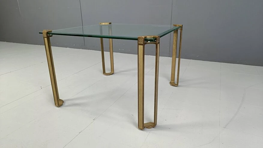 Peter Ghyczy T24 Pioneer Glass And Cast Brass Square Coffee Or Side Table 5 Peter Ghyczy T24 Pioneer Glass And Cast Brass Square Coffee Or Side Table - Image 5