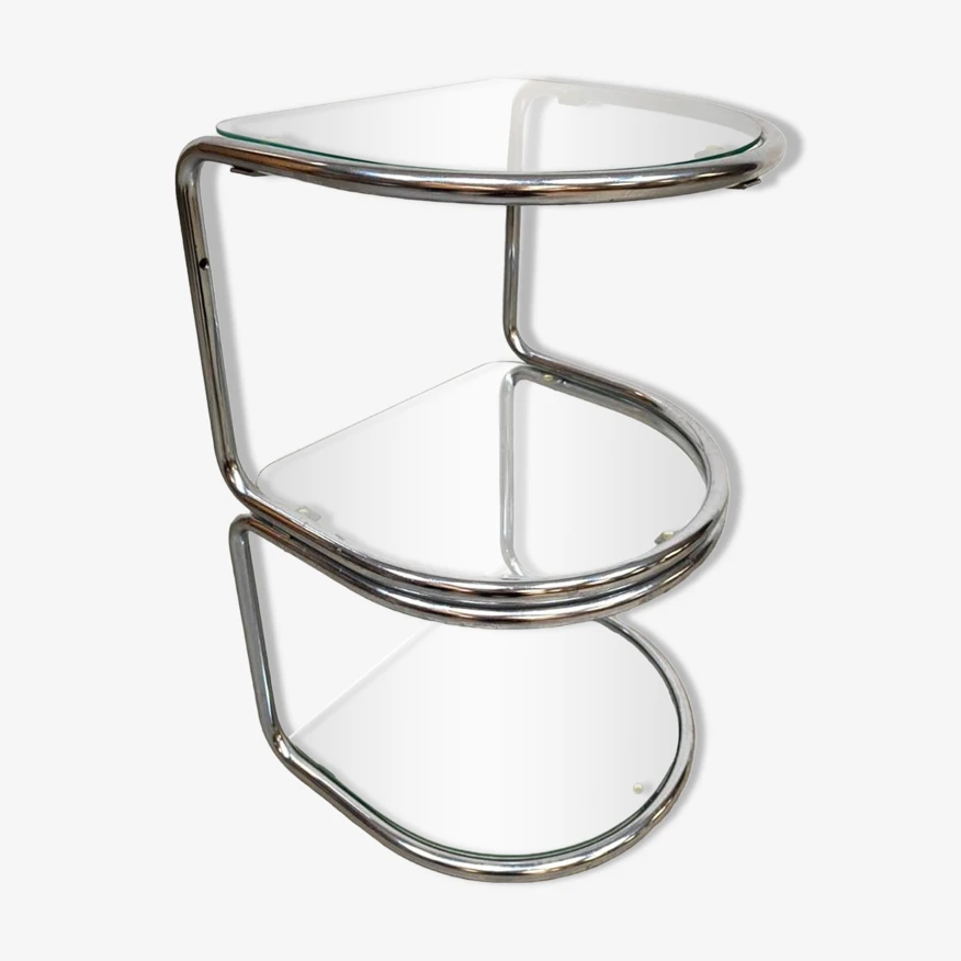 Vintage Chrome Side Table Wall Shelve 6 Vintage Chrome Side Table Wall Shelve - Image 6