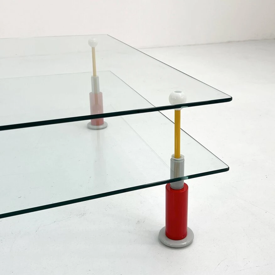 Postmodern Glass Coffee Table With Floating Pane, 1980s 8 Postmodern Glass Coffee Table With Floating Pane, 1980s - Image 8