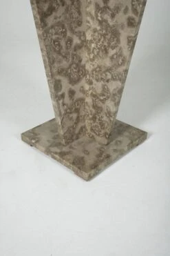 Marble And Glass Pedestal Table
