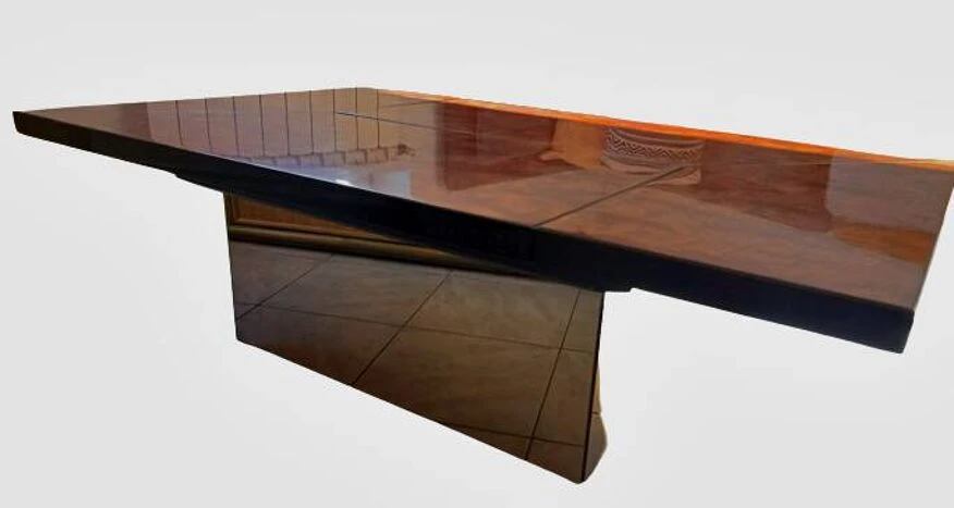 Lacquered Burl Wood Coffee Table With Sliding Top, Paul Michel France, Circa 1970 2 Lacquered Burl Wood Coffee Table With Sliding Top, Paul Michel France, Circa 1970 - Image 2