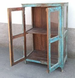Old Blue Wooden Display Case -Bookcases Sales cd35c055 598f 41d6 add4 8e0f0dfc1788
