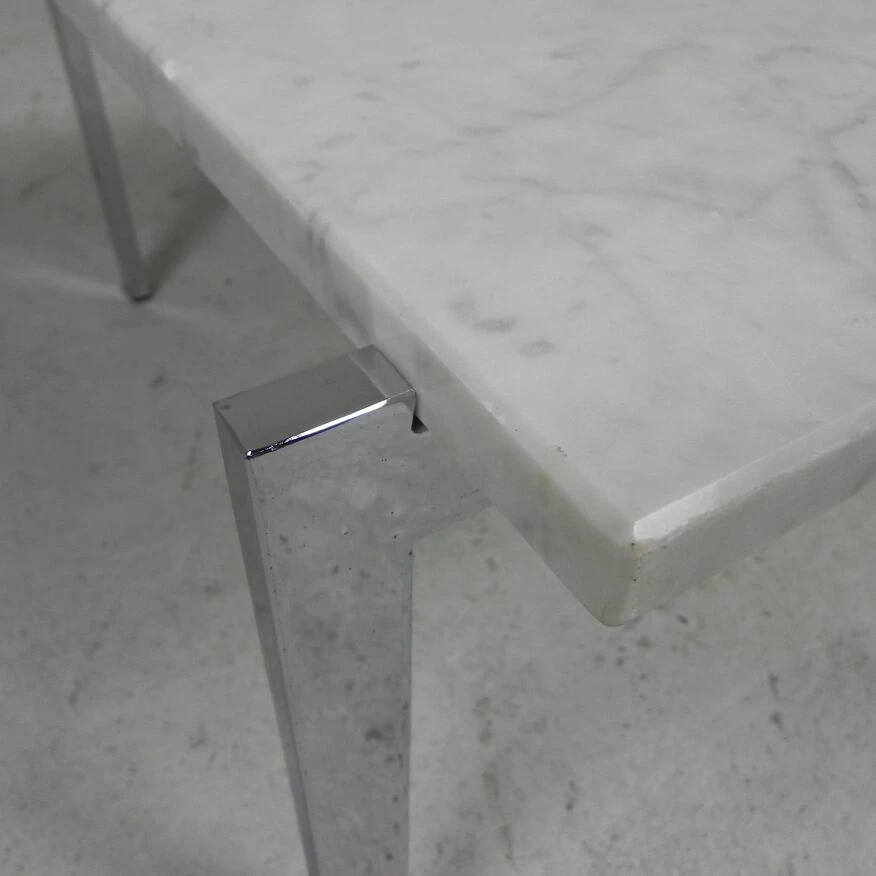 Coffee Table With Carrara Marble Top 60 X 60 Cm, 1970s 6 Coffee Table With Carrara Marble Top 60 X 60 Cm, 1970s - Image 6