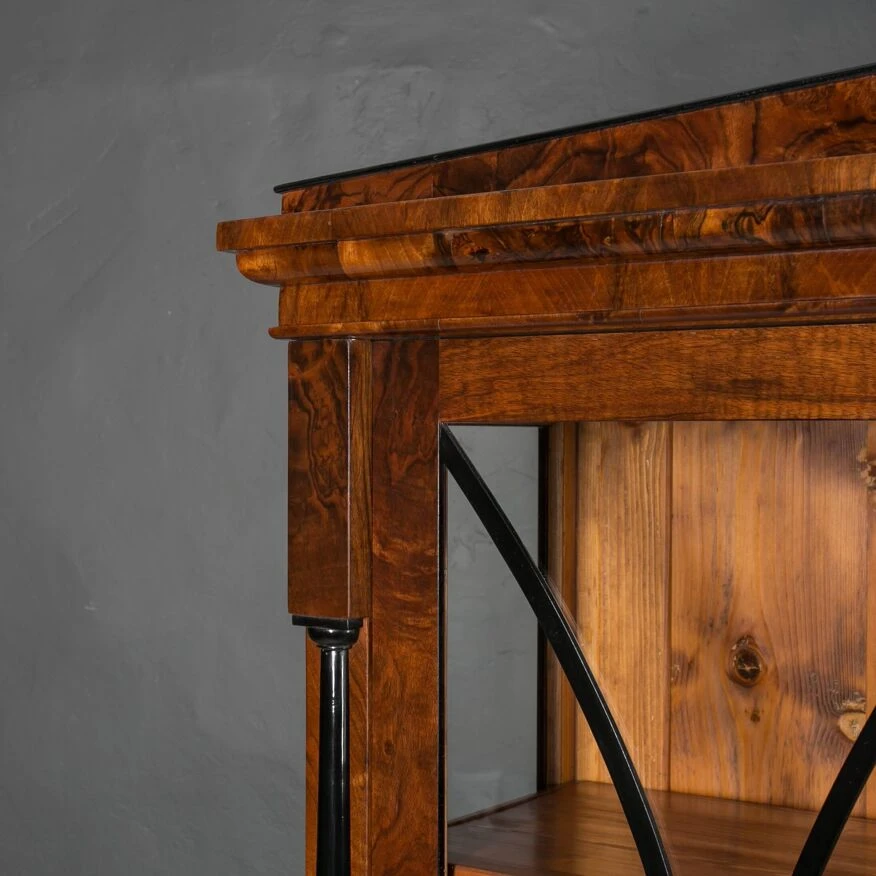 Biedermeier Display Cabinet, Walnut Wood, Germany, 19th Century 12 Biedermeier Display Cabinet, Walnut Wood, Germany, 19th Century - Image 12