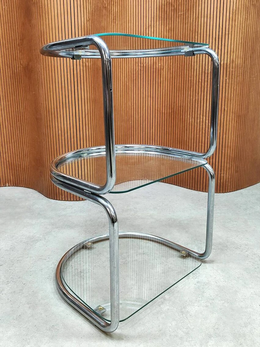 Vintage Chrome Side Table Wall Shelve 2 Vintage Chrome Side Table Wall Shelve - Image 2