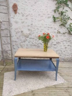 Wood And Metal Coffee Table