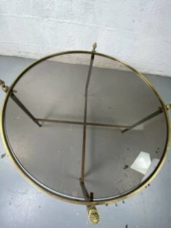 Round Coffee Table In Brass And Smoked Glass -Bookcases Sales d63c27d4 e2e7 47c3 91ac daf50c0fa3a0