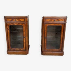 Pair Of Marquetry Display Cases -Bookcases Sales d64db717 70b9 4c18 99cf 1e703336454c