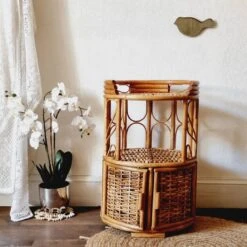 Rattan And Wicker Side Table Or Bedside Table -Bookcases Sales d8a856fc 53bf 421b bbc5 3c0daa5a32ed