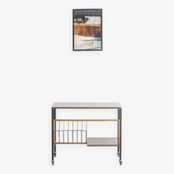 Vintage Vinyl Console/side Table On Wheels, 1970s -Bookcases Sales d8e43006 fcfe 4583 bd8c ed0fec45e3fd