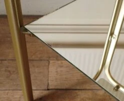 Bolster Side Table In Gold Metal, Smoked Glass & Mirror Hollywood Regency 80's -Bookcases Sales dc2bd520 0274 44ee b63e f9bad1811ae5
