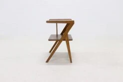 Sculptural Two Tone Teak And Blonde Oak Side Table 1960s